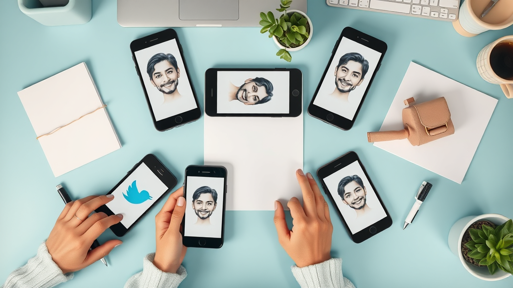 mobile devices displaying different social media platforms for content idea comparisons