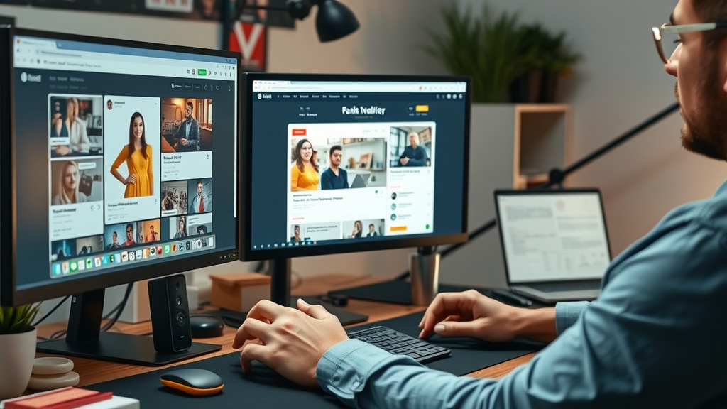 content designer creating visually engaging social media post layout