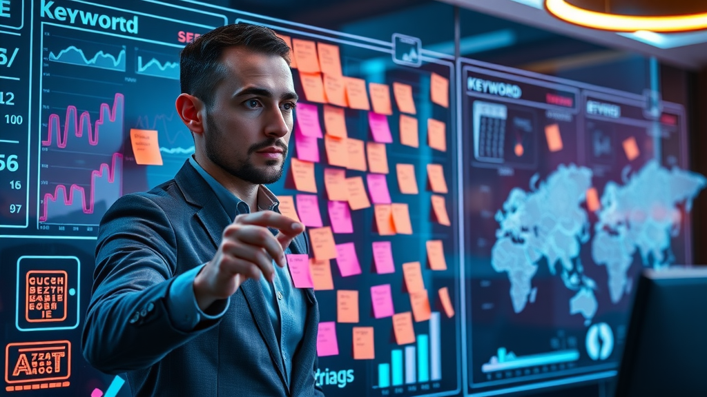 long-tail local keyword research seo strategy sticky notes