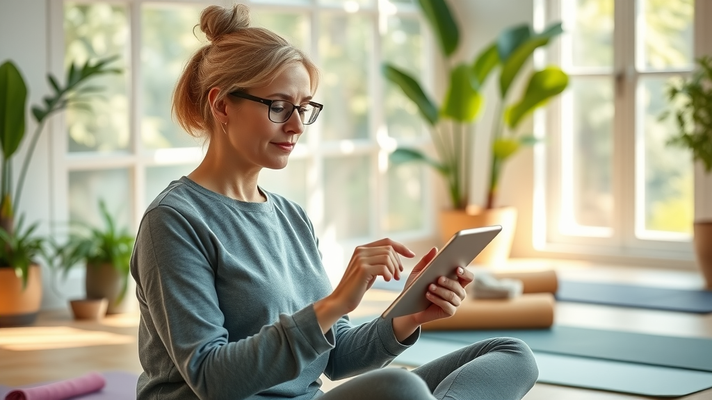 Health and wellness coach posting educational content on tablet - best time for health and wellness posts