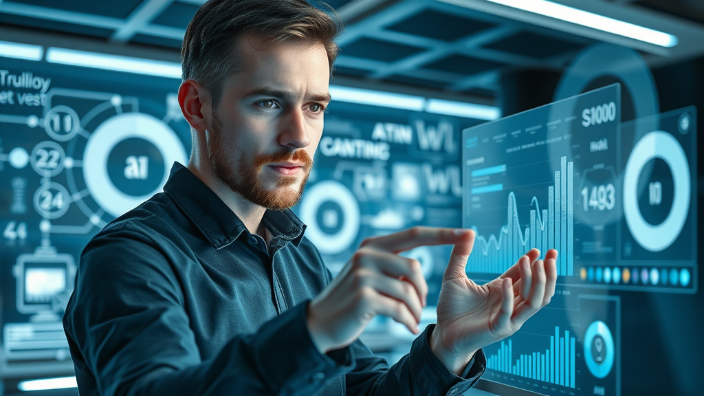 Digital marketer using AI-powered analytics for personalized email marketing software