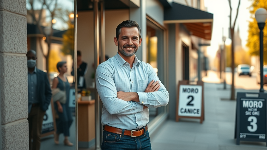 modern small business storefront with visible address, local citation strategy