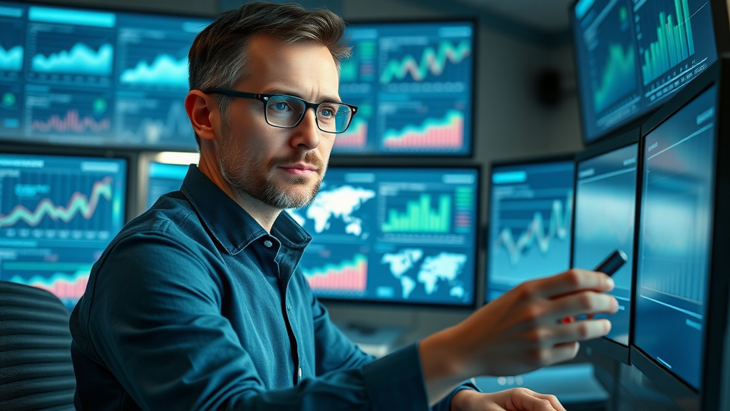 brand manager analyzing user-generated content performance on digital analytics dashboard