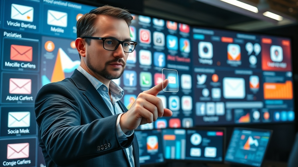 Digital marketing strategist integrating email marketing with social media and paid ads