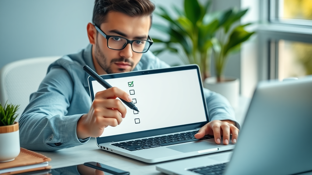 business professional auditing nap digital checklist business profile