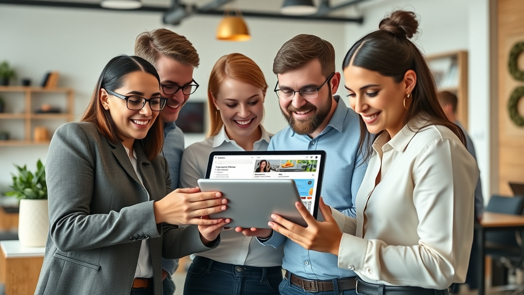 team updating google business profile for on-page local seo