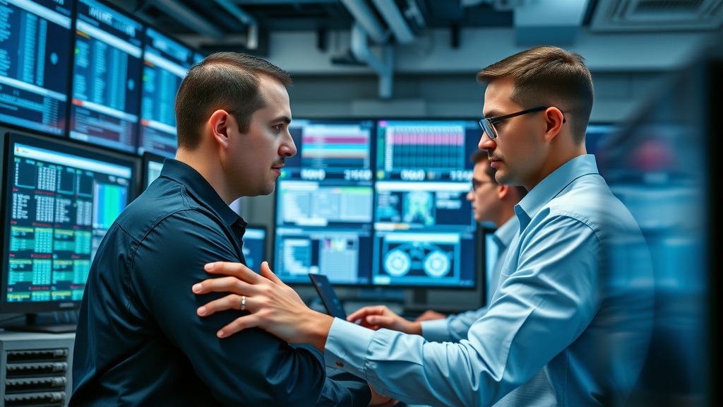 sms personalization IT team configuring large-scale sms platform busy tech operations center