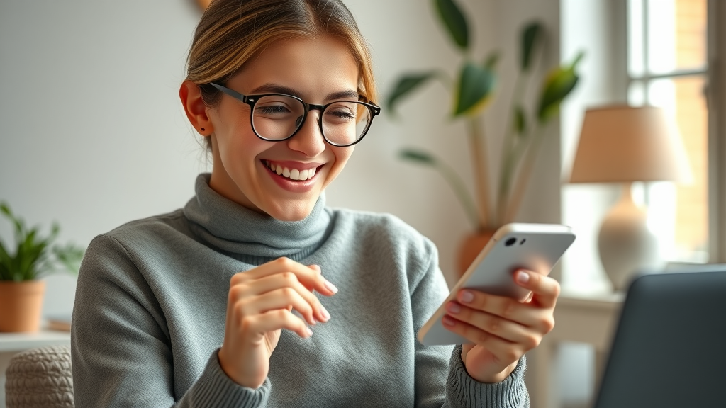 happy recipient opening a personalized email for higher email open rates