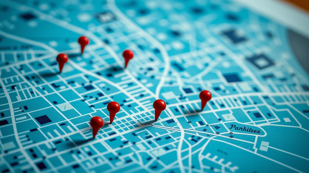 city map highlighting business citations and NAP consistency for local SEO