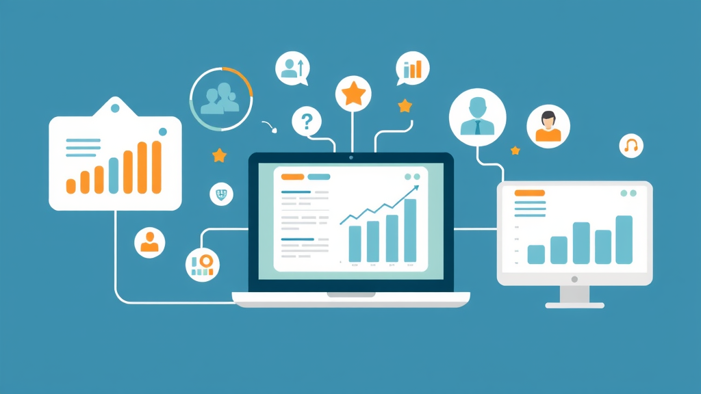reputation management tools and analytics icons representing online reputation monitoring technology