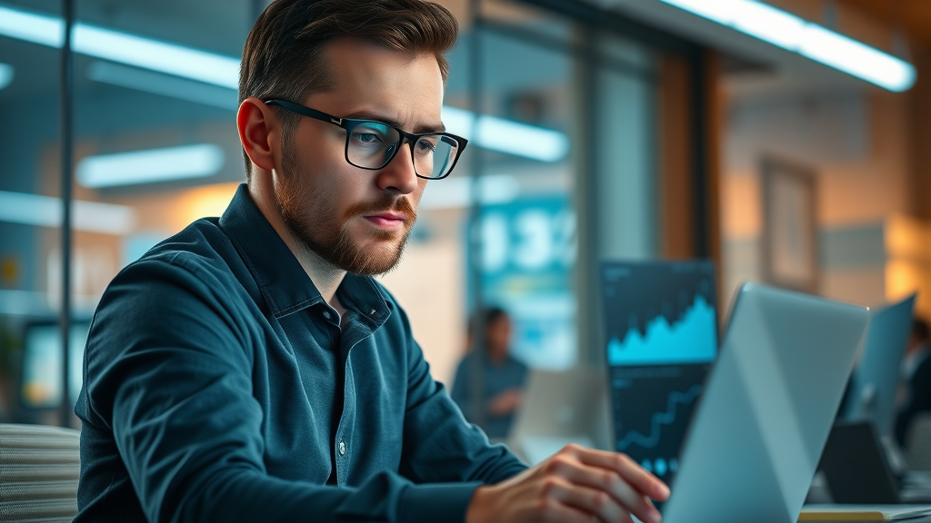 business owner analyzing digital analytics dashboard for growth