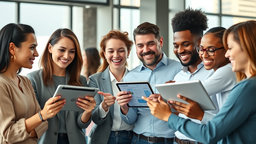 team collaborating Buffer app scheduling social media posts windows workspace