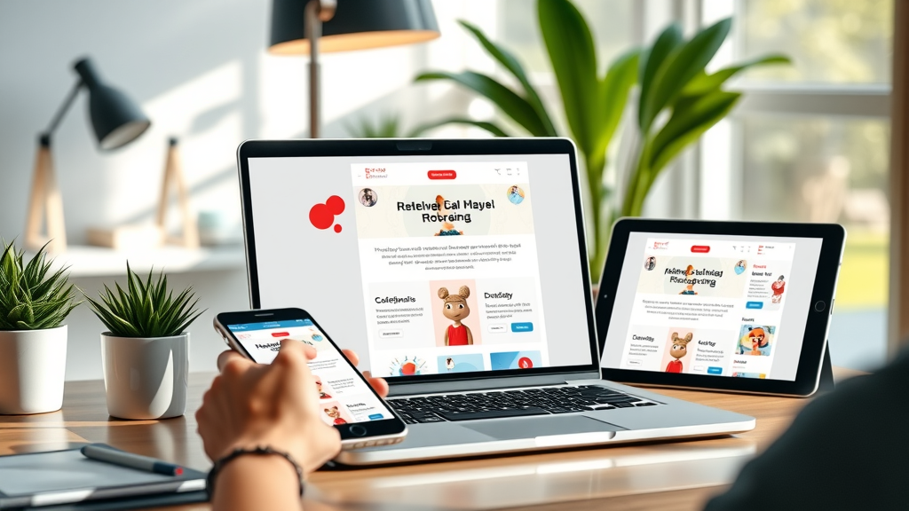 responsive email design for email marketing campaigns, viewed on laptop, tablet, smartphone, showing clear branding