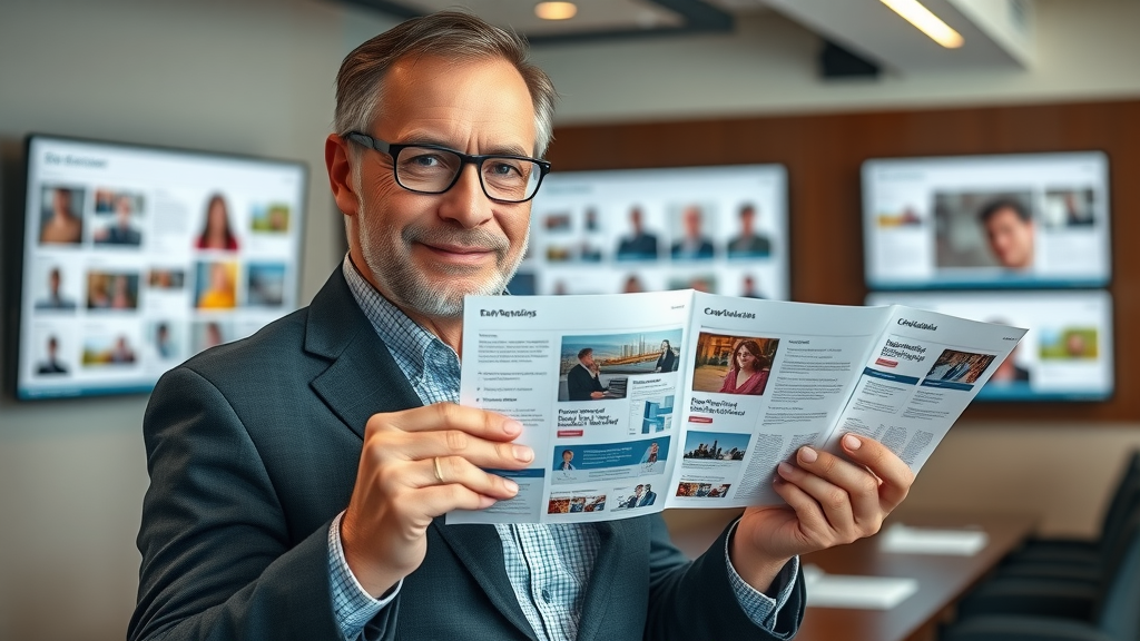 Consultant presenting reputation management case studies and portfolio