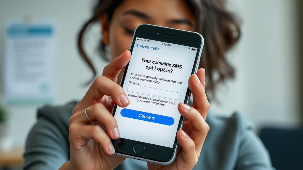 Compliant sms opt-in form on a smartphone for sms opt-in compliance