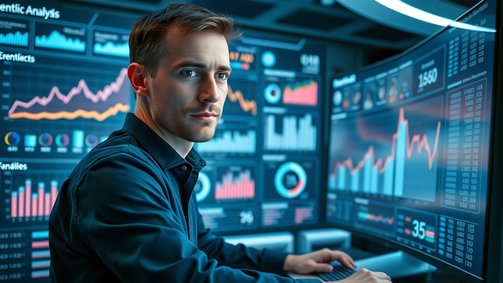 Online reputation management dashboard displaying sentiment analysis and key performance indicators (KPIs)