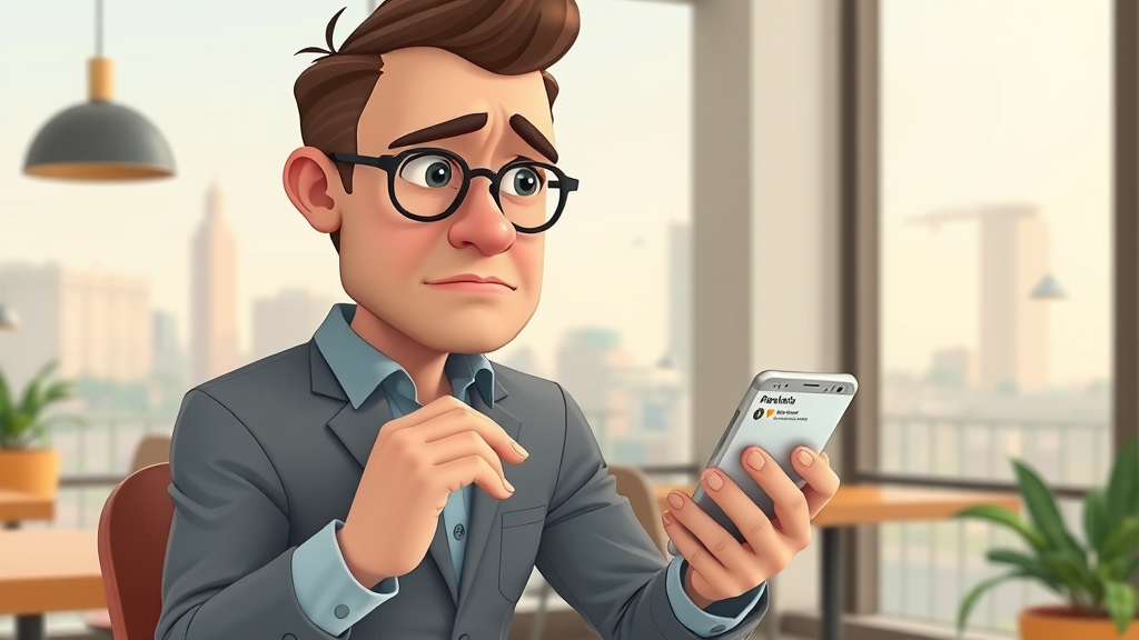 Business owner managing negative reviews and monitoring online reputation on smartphone
