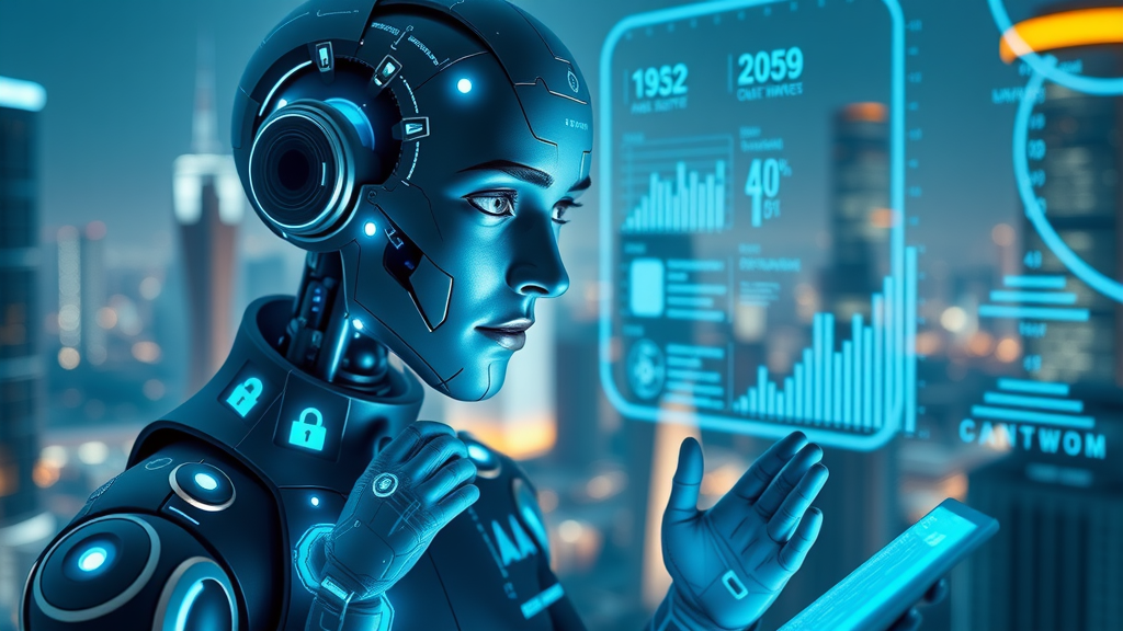 AI digital assistant analyzing social sentiment, symbolizing future brand reputation management