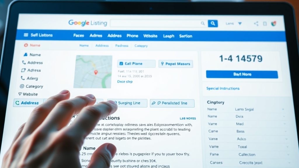 business listing page with NAP fields for local citation and seo citation