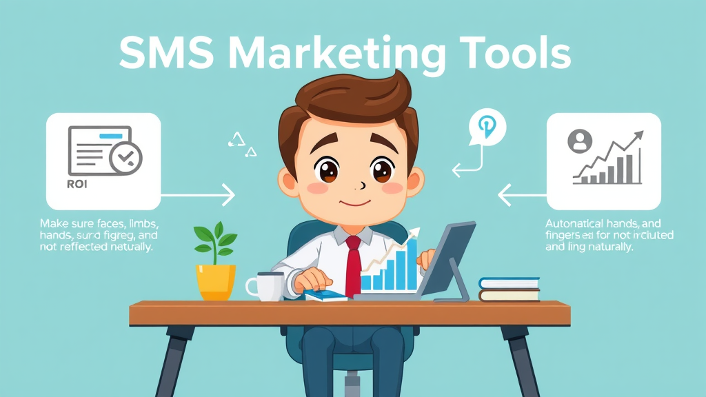 sms marketing tools infographic showing automation, analytics, and ROI benefits