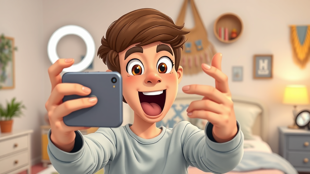 content creator recording fun short-form video social media post ideas