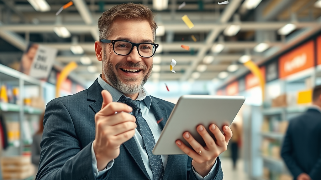 sms sales success business leader celebrating SMS marketing campaign sales graph
