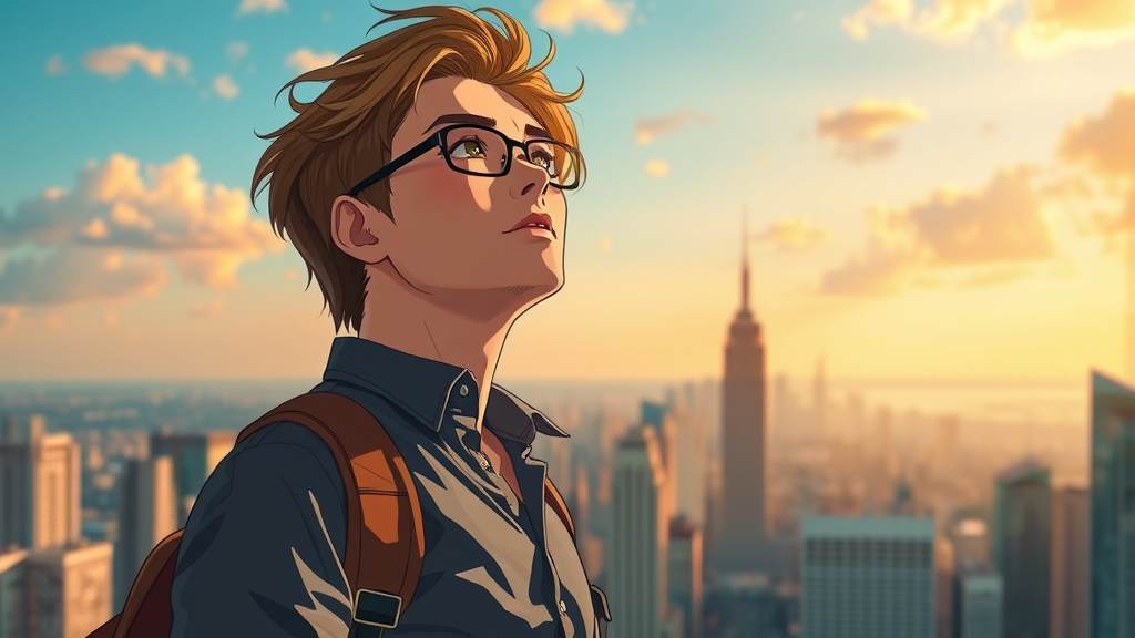 aspiring entrepreneur planning growth steps with a hopeful outlook symbolizing long-term brand reputation success