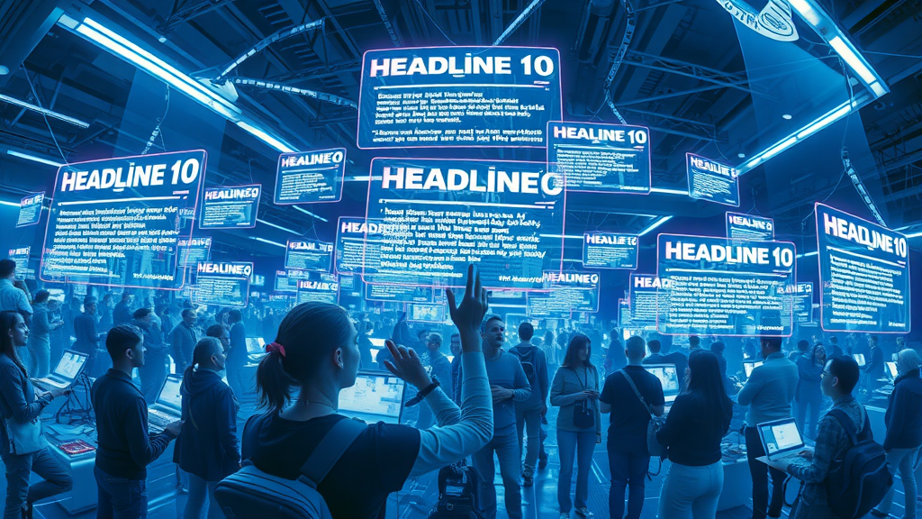 Abstract visualization of users interacting with FAQ screens about reputation marketing, floating panels and info flows, online reputation