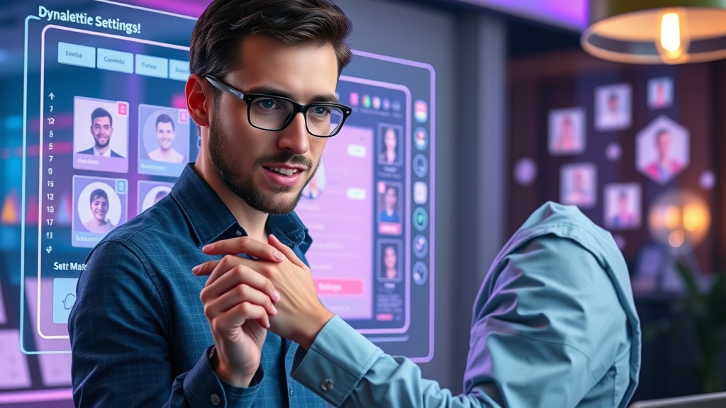 Marketer configuring dynamic personalization settings for marketing emails