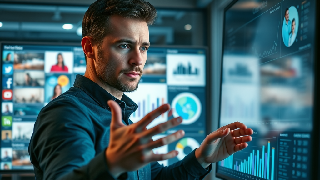 digital marketer analyzing content analytics for social media posts