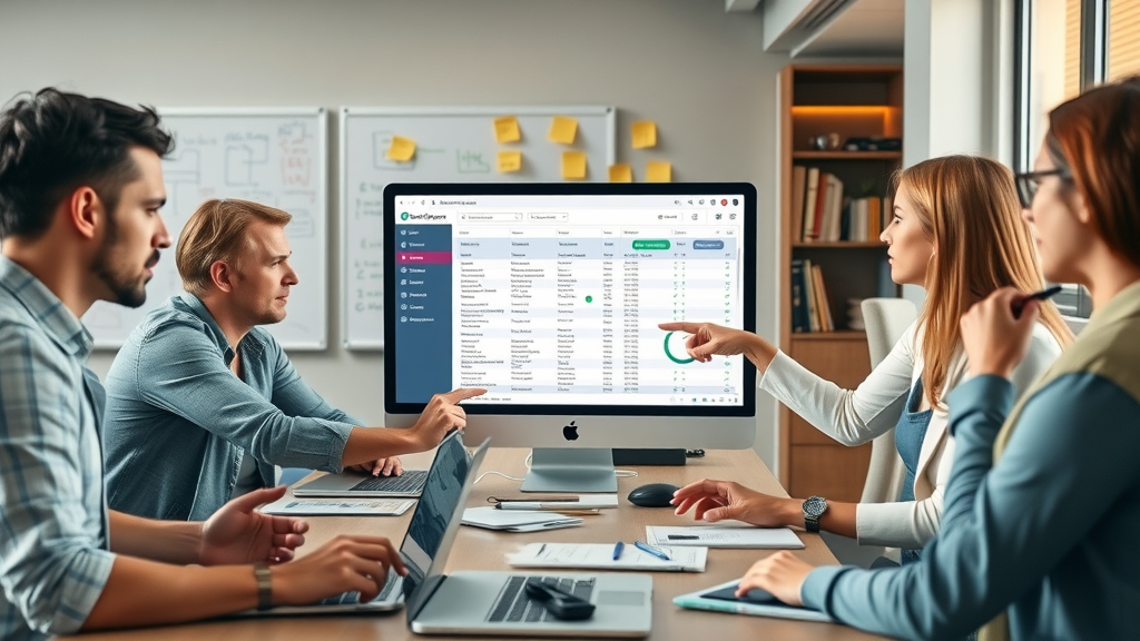 marketing team creating audience segments for email campaign optimization, collaborative workspace, segmentation interface