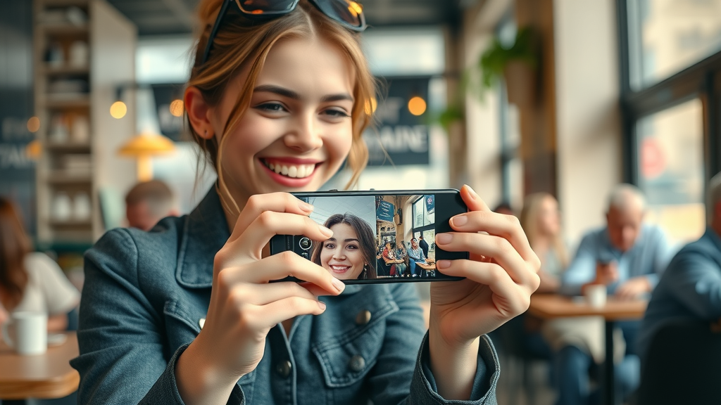 Trendy influencer posting on Instagram with notifications popping up - best time to post on Instagram