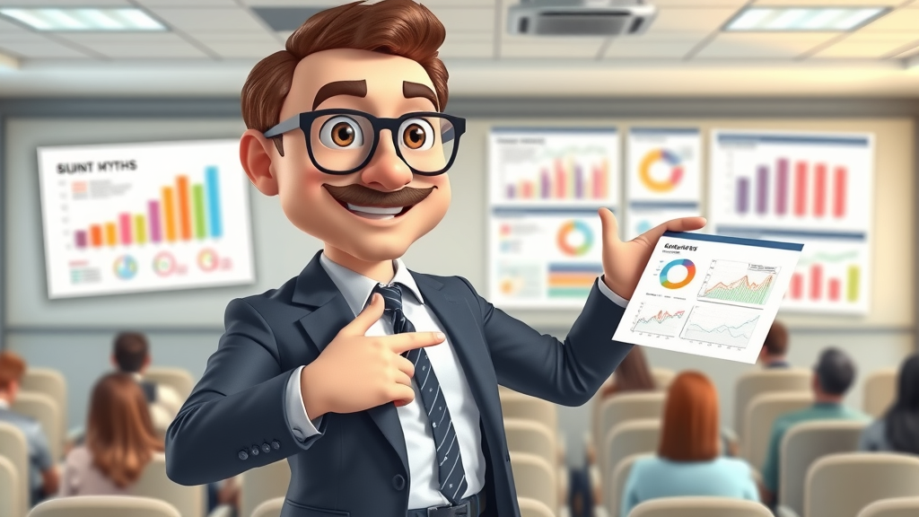 consultant debunking common local SEO myths with clear infographic