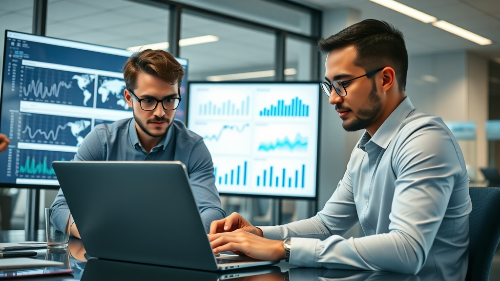 email marketing strategies team analyzing analytics dashboard with real-time graphs