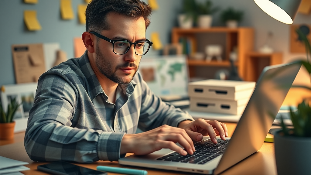 creative copywriter developing engaging sms marketing messages on digital devices, focusing on clarity and strong call to action in sms campaigns