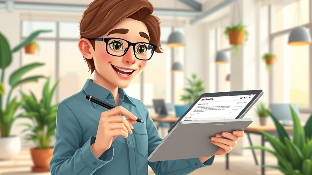 creative marketer building segmented email lists for boosting email click-through rates, using tablet in coworking space